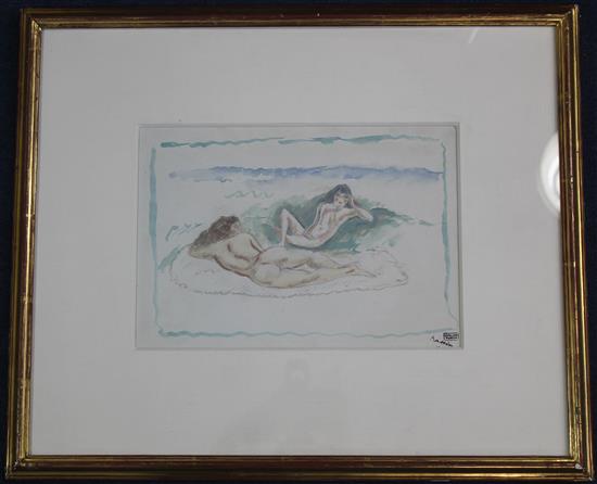 Jules Pascin (1885-1930) Deux Filles Se Prelassant, 1913, 8 x 11.5in.